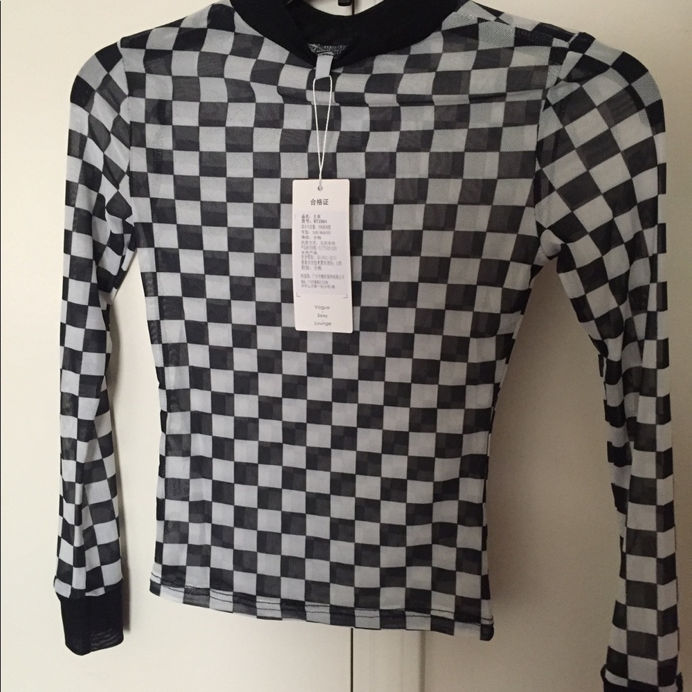 Checkered Mesh Top